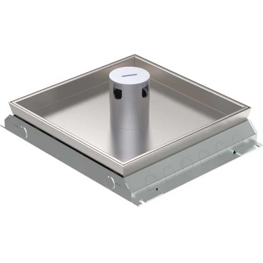 HPL vloerdoos instort 32mm 4xGST+8xData-uitsp.- RVS T25ZR IP54 deksel
