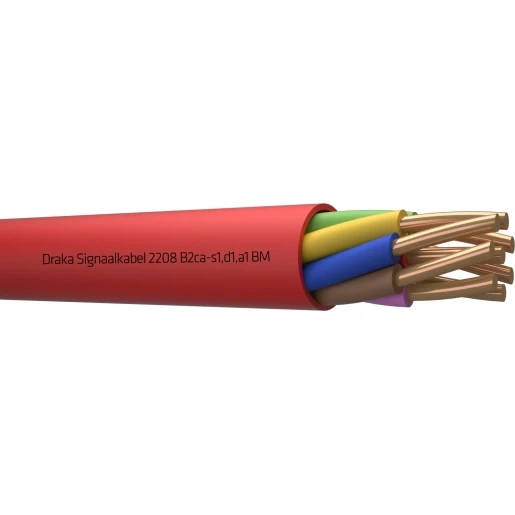 Draka 2200 BM B2CA signaalkabel 8x0,8mm Rood