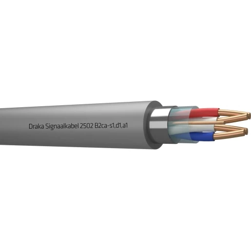 Draka 2500 B2CA signaalkabel 2x2x0,8mm Geel