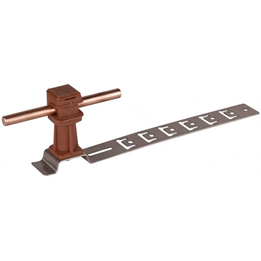 Dehn Roof cond.hol.unisnap stst/plast.brown h 36mm rd 8mm w.embossed br
