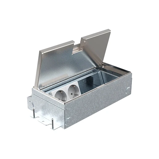 HPL Smartbox Pro vloercontactdoos 65mm 2xWCD + 2xM45 leeg - X10 deksel
