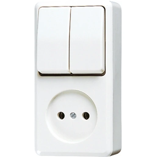 Jung AP 600 combinatie wandcontactdoos serie zonder ra ww opbouw wit IP20 645AWW