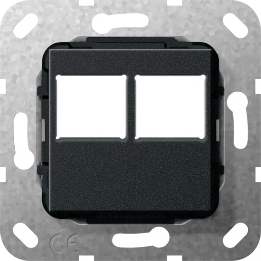 Gira System 55 LexCom-bus afdekking Modular-Jack Centraalplaat Zonder label zwart 562910