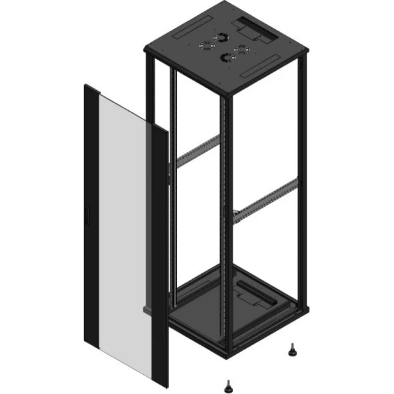 Gigamedia Vloer patchkast AV enkel VER SP EX 19" 47HE 800x800mm Zwart GGM 704788PVSSPEX