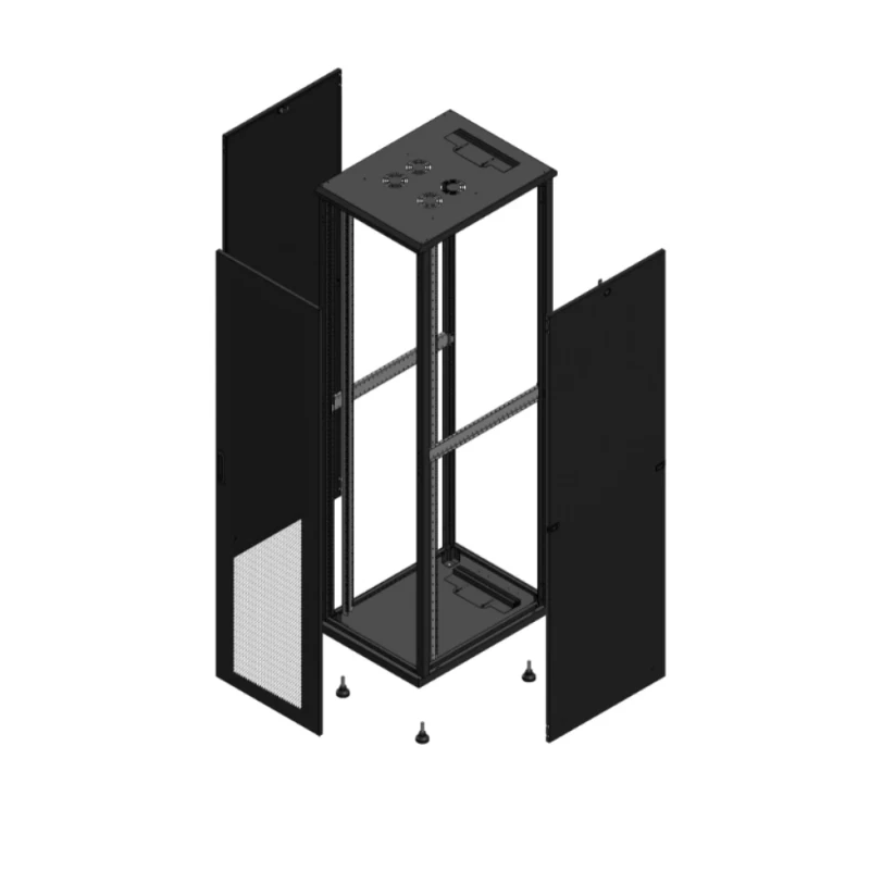 Gigamedia Vloer patchkast AV enkel PER SP 19" 47HE 600x800mm Zwart GGM 704768PPSSP