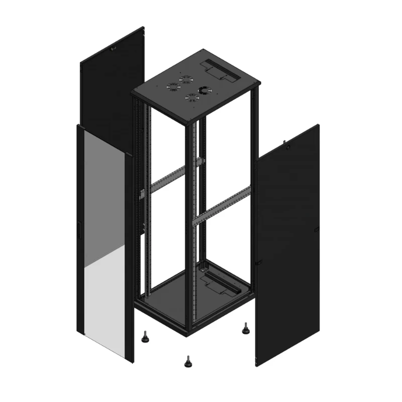 Gigamedia Vloer patchkast AV enkel VER SP 19" 42HE 600x800mm Zwart GGM 704268PVSSP