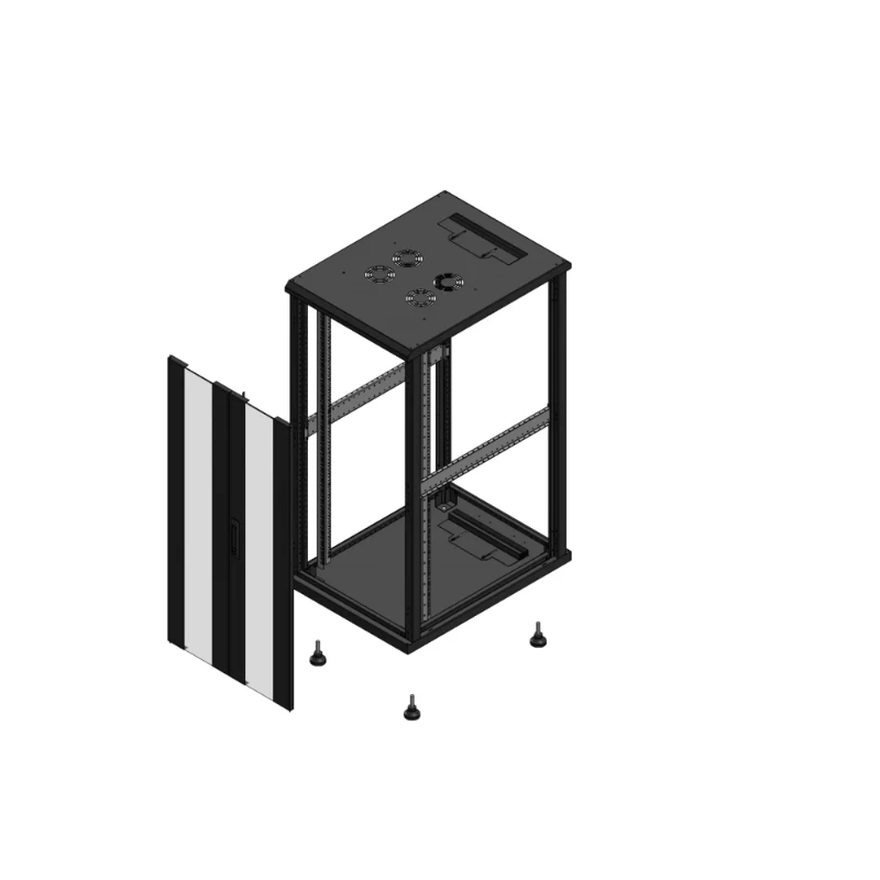 Gigamedia Vloer patchkast AV dubbel VER SP EX 19" 26HE 600x800mm Zwart GGM 702668PVDSPEX