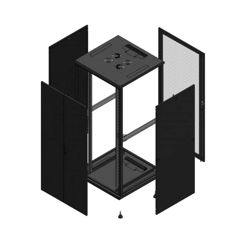 Gigamedia Vloer patchkast AV dubbel TOL AR enkel PER 19" 36HE 800x800mm Zwart GGM 703688PTDPPS