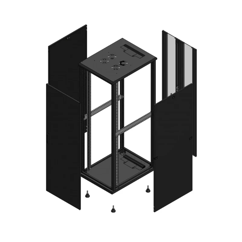 Gigamedia Vloer patchkast AV enkel TOL AR dubbel VER 19" 36HE 600x800mm Zwart GGM 703668PTSPVD