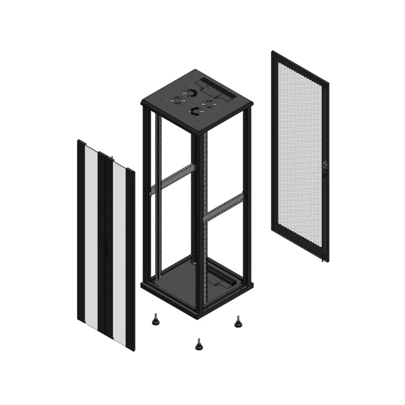 Gigamedia Vloer patchkast AV dubbel VER AR enkel PER EX 19" 36HE 600x600mm Zwart GGM 703666PVDPPSEX