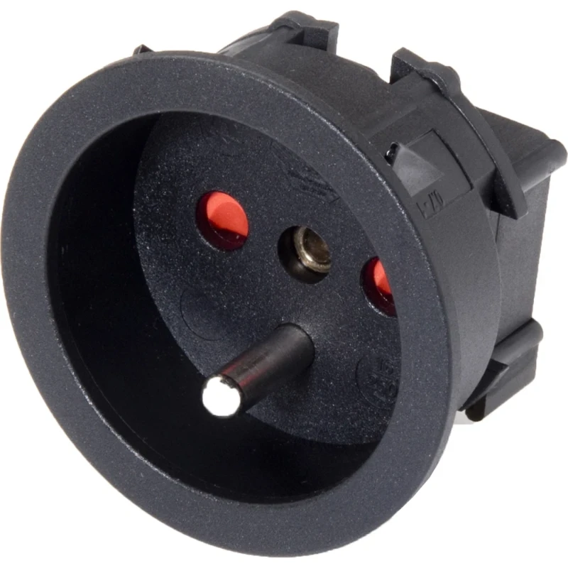 Martin Kaiser inbouw toestelcontactdoos penaarde shutter 250V 16A IP20 zwart 392K/2/SW