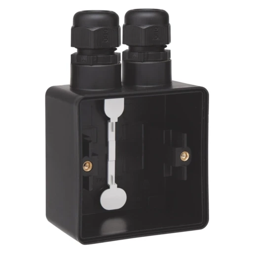 Niko New Hydro Opbouwdoos 2 ingangen 1-voudig zwart Horizontaal en verticaal 761-84152