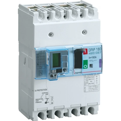 Legrand DPX3 160 THERMO MAGNETISCH+AARDLEK 4 POLIG 160A KA-WAARDE 16KA