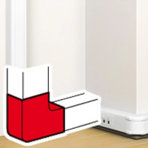 Legrand DLP platte hoek wandgoot met deksel 80x50mm Halogeenvrij Kunststof wit RAL 9003 075720