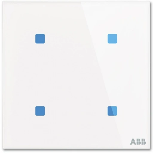 ABB Busch-Jaeger Tacteo Glas aanraaksensor KNX 4-voudig wit met tekstv IP20 2CKA006300A1612