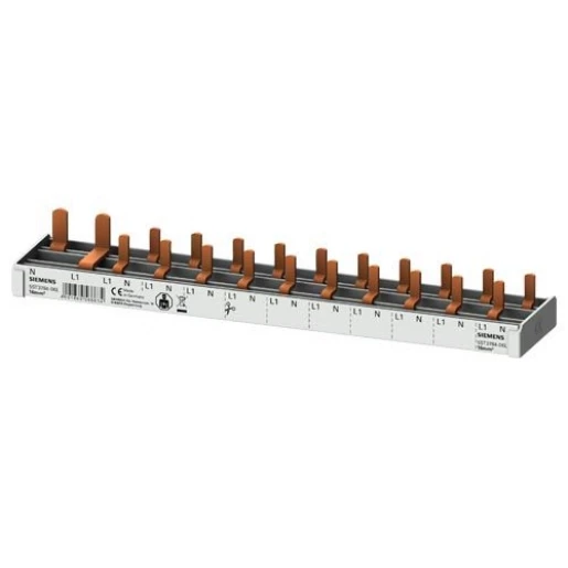 Siemens Doorverbindingskammen 10mm2: 3p/n compacte product 1-polig+hulp contact 0,5-polig 1000mm inkortbaar