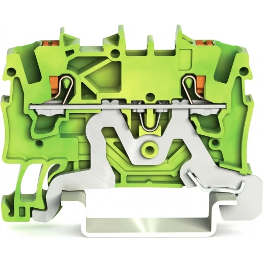 Wago 2-draads aardklem Met drukknop 1,5 mm² groen-geel