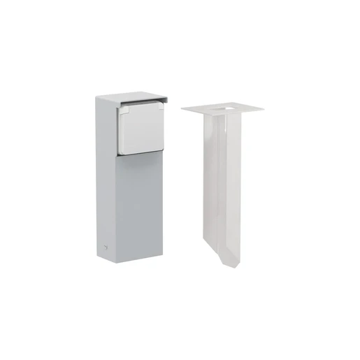 Niko New Hydro tuinpaal randaarde grondpin 83x68mm 1 contactdozen Mat grijs IP44 700-36815