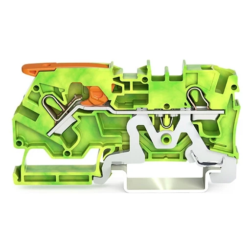 Wago 2-DRAADS AARDKLEM MET HENDEL EN PUSH-IN CAGE CLAMP 4MM² GROEN-GEEL