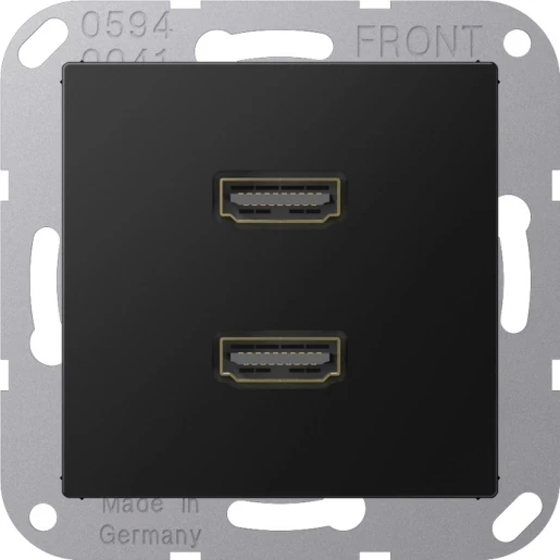 Jung A range afdekking a500 matzwart 2x hdmi MAA1133SWM