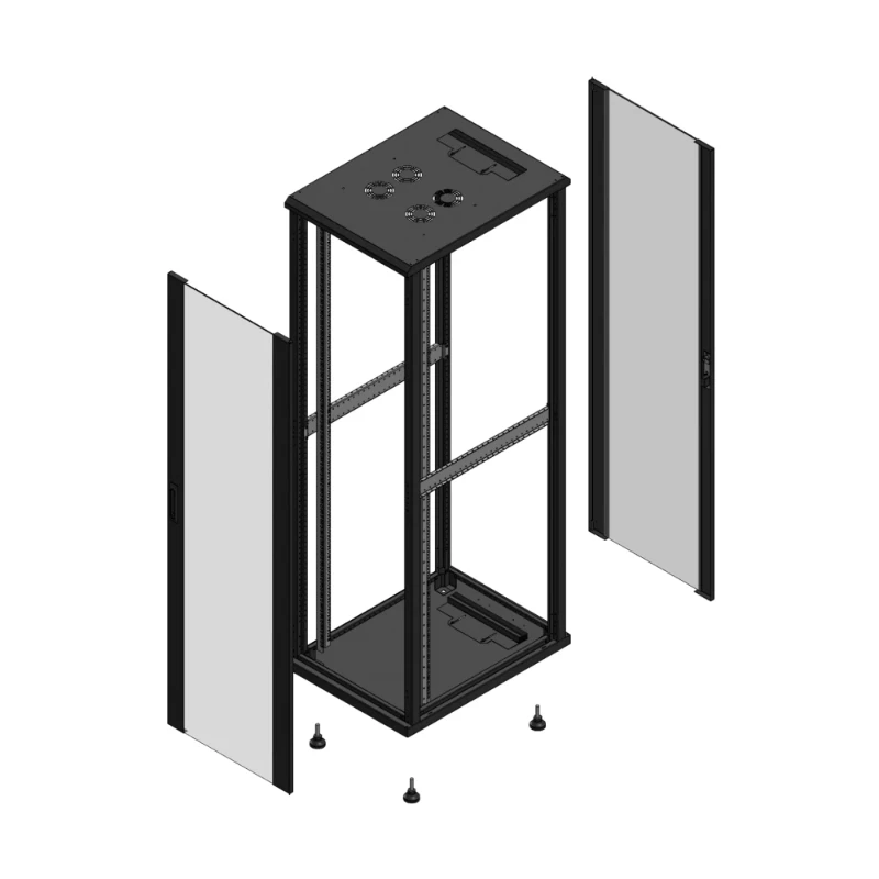 Gigamedia Vloer patchkast AV enkel VER AR enkel VER EX 19" 42HE 600x800mm Zwart GGM 704268PVSPVSEX