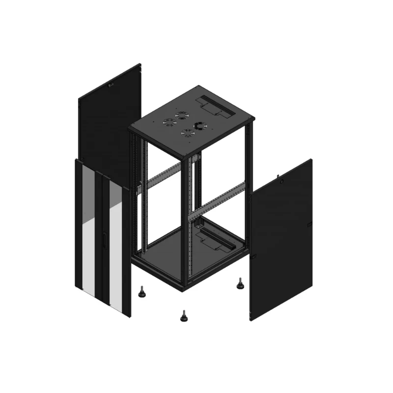 Gigamedia Vloer patchkast AV dubbel VER SP 19" 26HE 600x800mm Zwart GGM 702668PVDSP
