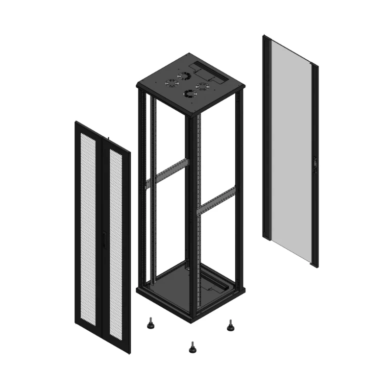 Gigamedia Vloer patchkast AV dubbel PER AR enkel VER EX 19" 42HE 600x600mm Zwart GGM 704266PPDPVSEX