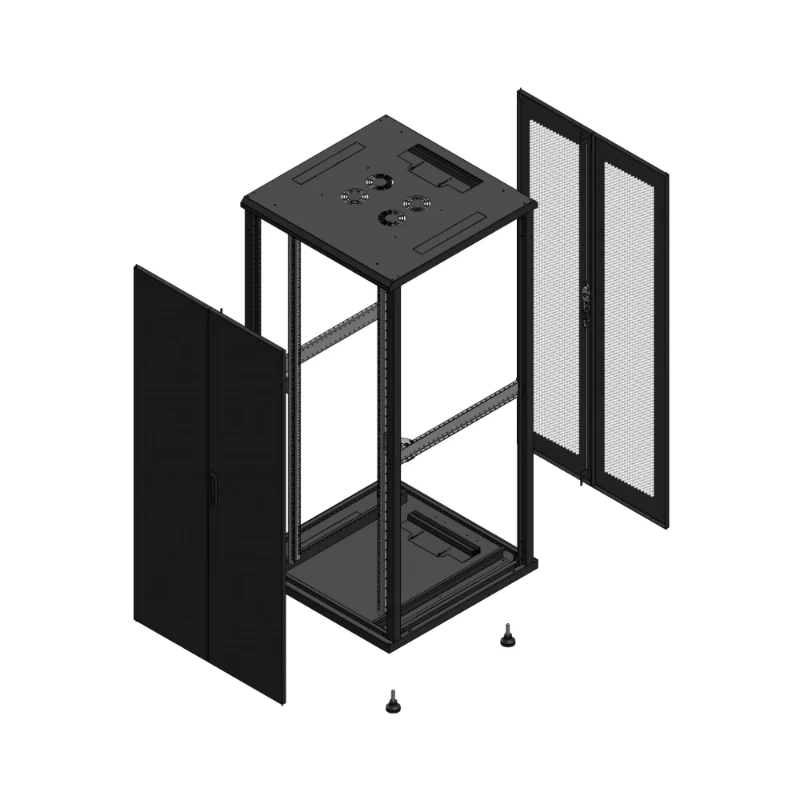 Gigamedia Vloer patchkast AV dubbel TOL AR dubbel PER EX 19" 36HE 800x800mm Zwart GGM 703688PTDPPDEX