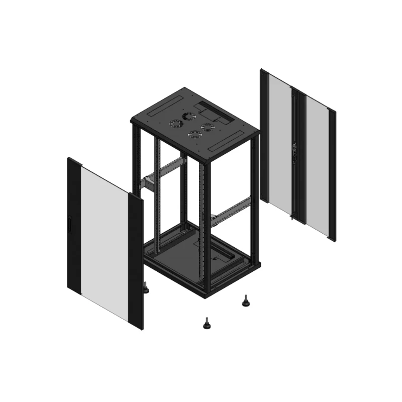 Gigamedia Vloer patchkast AV enkel VER AR dubbel VER EX 19" 26HE 800x600mm Zwart GGM 702686PVSPVDEX