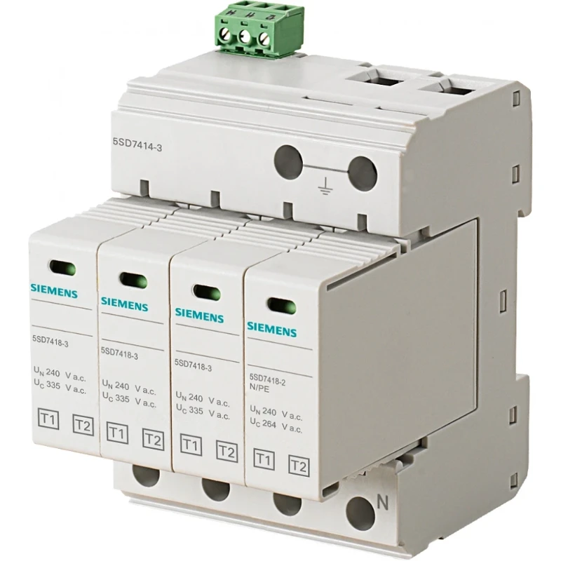 Siemens Surge protector Lightning conductor T1/T2 UN 240/400 V UC 335/264 V A.C. pluggable protective modules 3+1 circuit (TN-S TT)