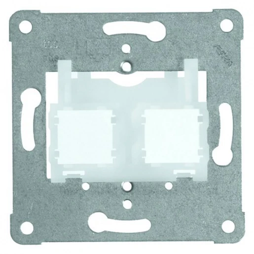 Peha Draagframe transparant Modular-Jack Basiselement 2 connectoren MetaalZonder label 00740111