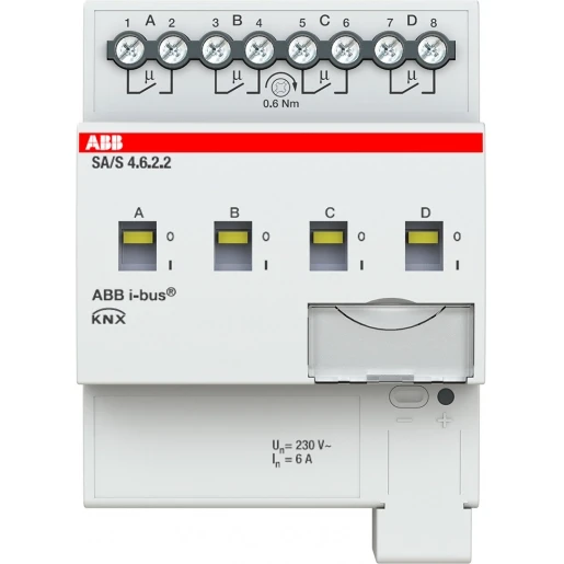ABB Busch-Jaeger Schakel aktor standaard knx 4-voudig 6 ampere