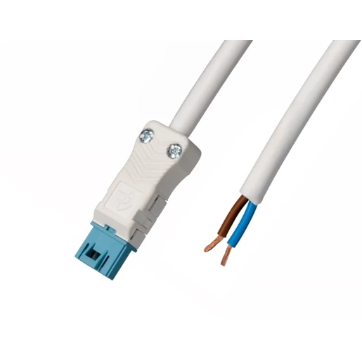 Adels Aansluitsnoer male 2-polig 1,5mm2 500cm wit-pastelblauw DALI Dca