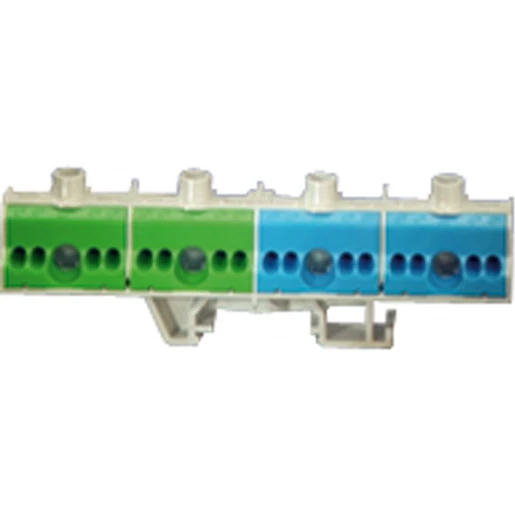 Hensel PE en Nul-Insteekklem 2x2x25-2x8x4mm² DIN-rail Groen/Blauw