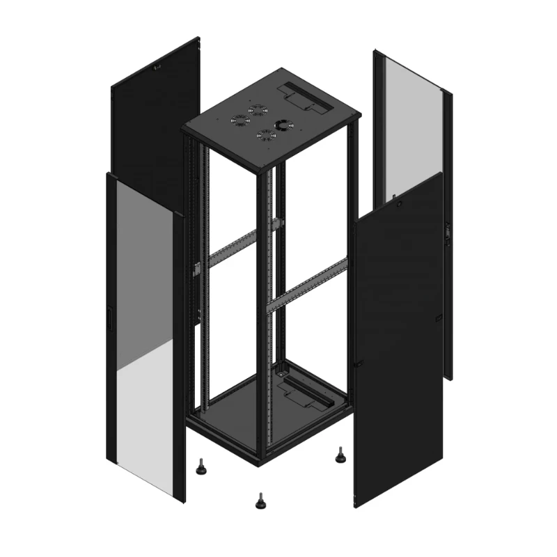 Gigamedia Vloer patchkast AV enkel VER AR enkel VER 19" 42HE 600x800mm Zwart GGM 704268PVSPVS