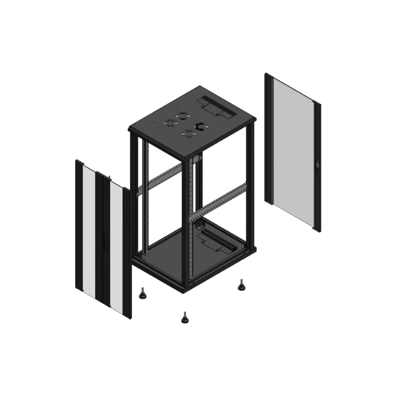 Gigamedia Vloer patchkast AV dubbel VER AR enkel VER EX 19" 26HE 600x800mm Zwart GGM 702668PVDPVSEX