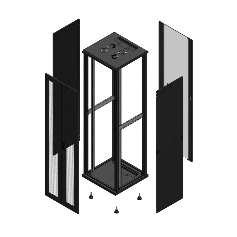 Gigamedia Vloer patchkast AV dubbel PER AR enkel VER 19" 42HE 600x600mm Zwart GGM 704266PPDPVS