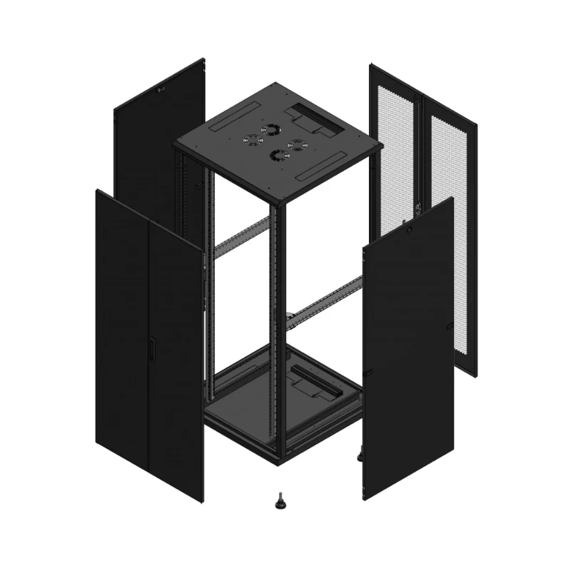 Gigamedia Vloer patchkast AV dubbel TOL AR dubbel PER 19" 36HE 800x800mm Zwart GGM 703688PTDPPD