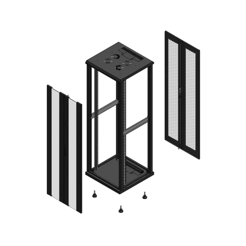 Gigamedia Vloer patchkast AV dubbel VER AR dubbel PER EX 19" 36HE 600x600mm Zwart GGM 703666PVDPPDEX