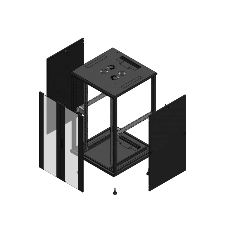 Gigamedia Vloer patchkast AV dubbel VER SP 19" 26HE 800x800mm Zwart GGM 702688PVDSP