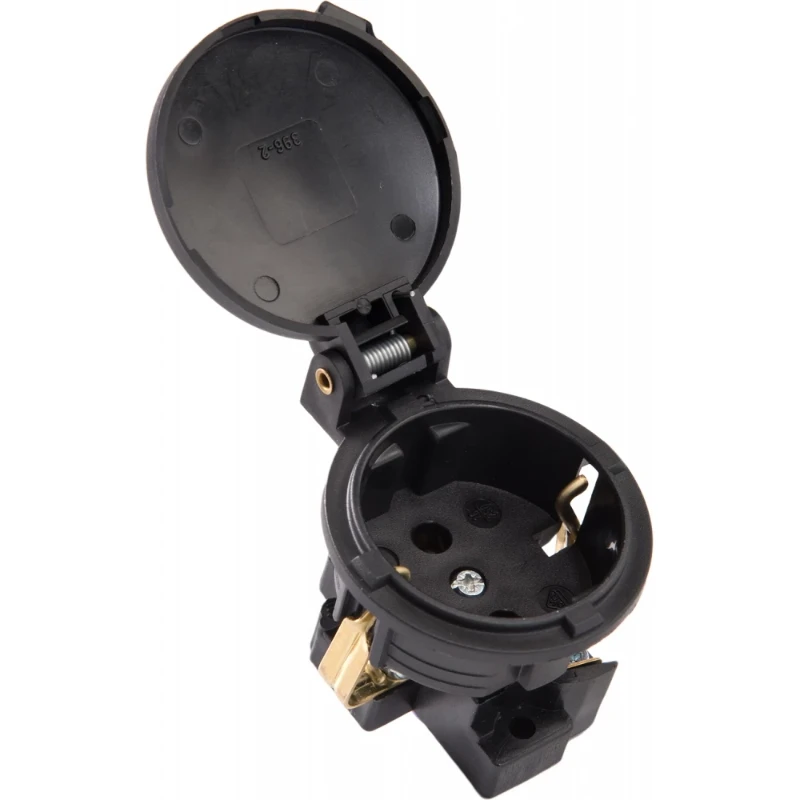 Martin Kaiser inbouw toestelcontactdoos ra verticaal 50 x 50 mm 250V 10A IP44 zwart 396/SW