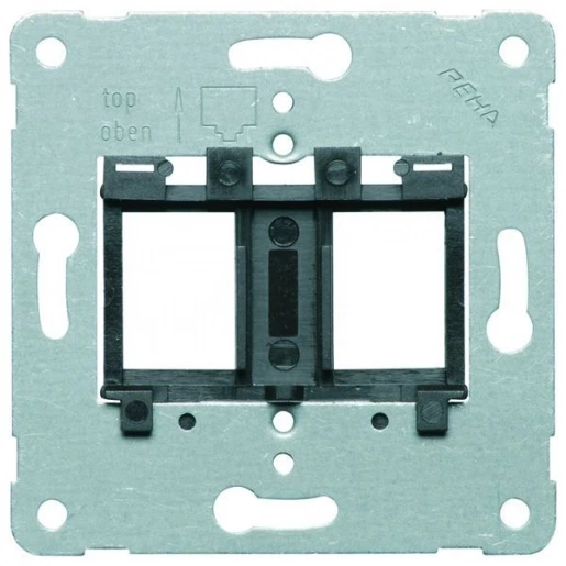 Peha Draagframe zwart Modular-Jack Basiselement 2 connectoren MetaalZonder label 00740211