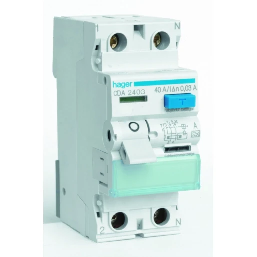 Hager CDA Aardlekschakelaar 2p 40A 0.03A type A CDA240G