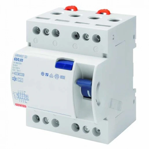 Gewiss 90 RCD Aardlekschakelaar 4p 40A 0.03A type A GWD4132