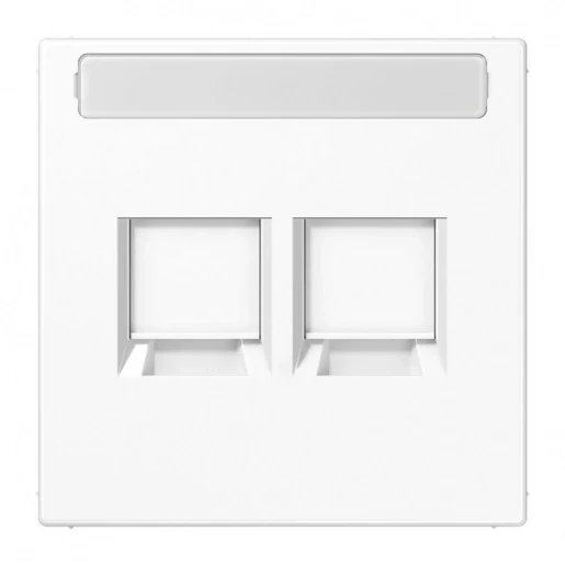 Jung LS range afdekking ls990 Modular-Jack 2 connectoren Met label wit LS1969-25NAWEWW