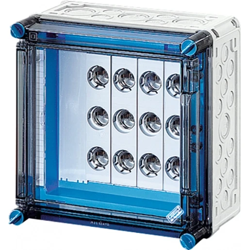 Hensel Enymod mi zekeringkast 3p dii e27 op rail 250a 5p bm2 deur Schroefzekering 4x25A 300x300x170mm MI 3270