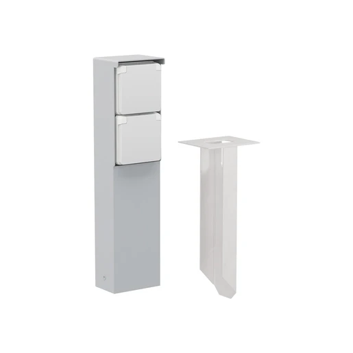 Niko New Hydro tuinpaal randaarde grondpin 83x68mm 2 contactdozen Mat grijs IP44 700-36825