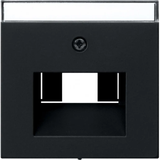 Gira System 55 afdekking tk netwerkaansluitdoos UAE/IAE Centraalplaat Met label zwart 0284005