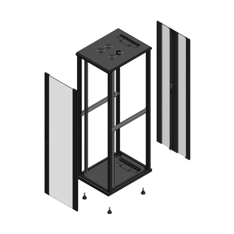 Gigamedia Vloer patchkast AV enkel VER AR dubbel VER EX 19" 42HE 600x800mm Zwart GGM 704268PVSPVDEX