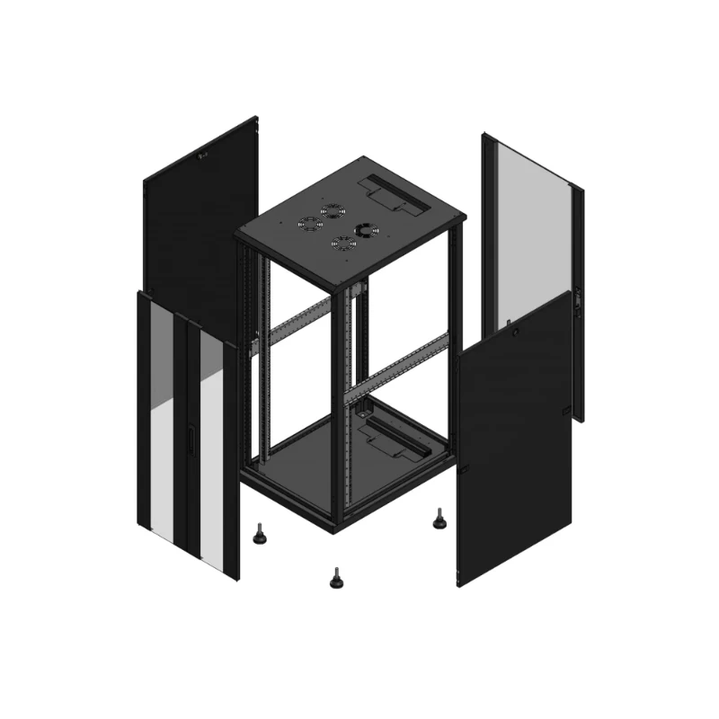 Gigamedia Vloer patchkast AV dubbel VER AR enkel VER 19" 26HE 600x800mm Zwart GGM 702668PVDPVS
